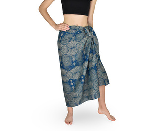 Sarong - Pareo SLZA, petrolejový, světlý motiv