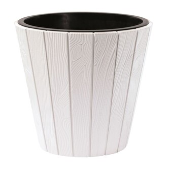 Květináč z prken Woode bílý, varianta 29,9 cm