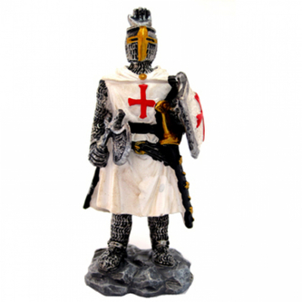 Model Figurka templáře s mečem - šedý-bílý