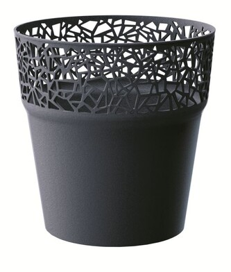 Květináč s krajkou Tree antracit, varianta 14,5 cm