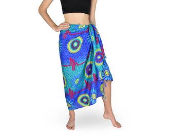 Sarong - Pareo KUJAKU, slunce, modro-zelený