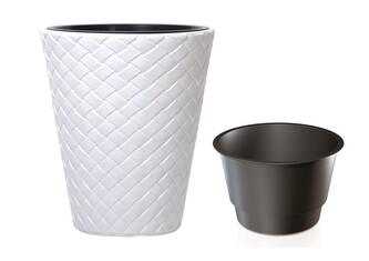 Květináč Little Matuba s vkladem bílý, varianta 30 cm