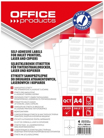 Etykiety 105x148mm 100 ark. x 4, Office Products