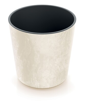 Květináč NURBI ROUNDED BETON EFFECT pískově žlutý, varianta 30 cm