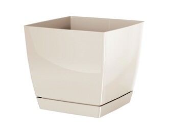 Květináč Coubi Square s miskou krémový, varianta 24 cm