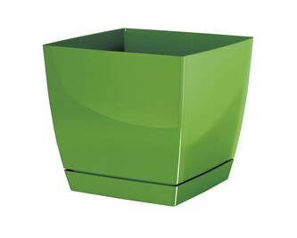 Květináč Coubi Square s miskou olivový, varianta 15,5 cm