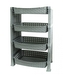 Mega Plast, SHELF regál polyratan, 41 x 30 x 65 cm, světle šedá