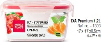 Mega Plast, Box IXA Premium 17 x 17 x 8,5 cm (1,2 l) červená nebo modrá