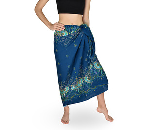 Sarong - Pareo KUJAKU, sloní hlava, petrolejová