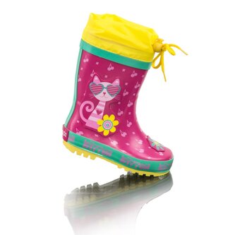 dívčí holínky gumové - potisk KOČKA, Pidilidi, PL0095-03, růžová - 26