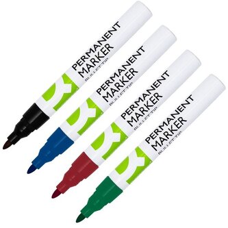 Permanentní popisovač Q-Connect, kulatý, 4 barvy