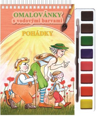 Pohádky - Omalovánky s vodovými barvami a štětcem