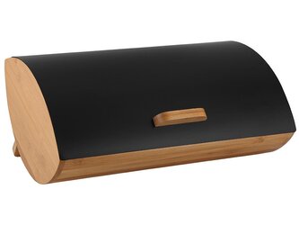4-DÍLNÁ SADA ELEGANT: CHLEBNÍK 35x25x15,5CM ČERNÝ + 3 DÓZY NA SYPKÉ POTRAVINY