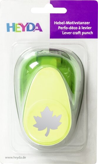 Děrovač velký zelený - javorový list, velikost motivu cca 50 mm