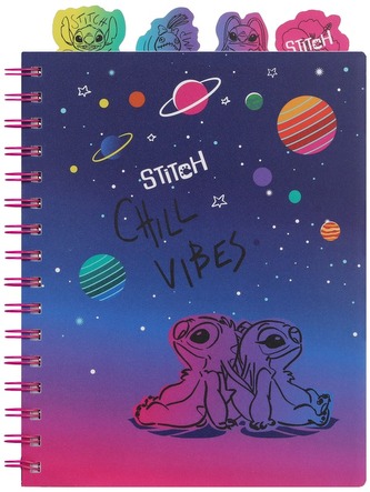 Kołonotes A5 100 k. kratka Disney Black Stich z główkami wzór 1, Patio