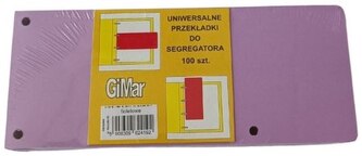 Przekładki 1/3 A4 98x240 fioletowe 100szt, Gimar