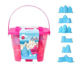 Písek kinetický 500g DELI EY013-PK růžový kyblíček