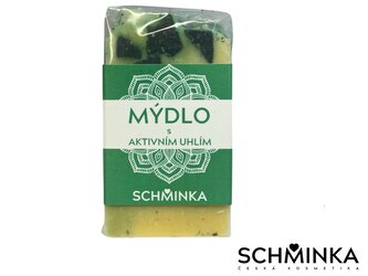Přírodní Olivové mýdlo s Aktivním Uhlím - Měsíčkové Květy