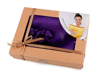 Sada na spaní, saténový povlak na polštář a gumička - 1 ks - 18 fialová purpura Sada na spaní, saténový povlak na polštář a gumička - 1 ks - 18 fialová purpura