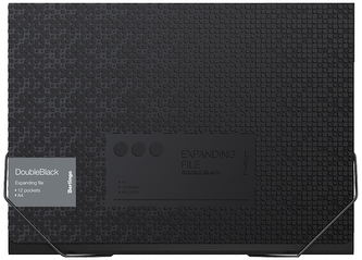 Teczka A4 z 12 przegródkami Double Black, czarna ze wzorem, Berlingo
