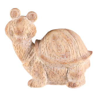 Želva - zahradní figurka, větší, polyresin, imitace dřeva