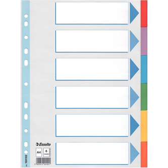 Przekładki A4 6-kol. Mylar, Esselte