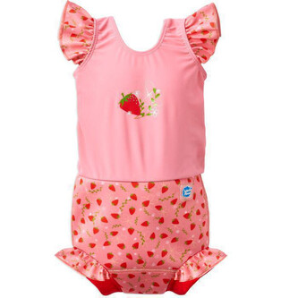Splash About Plavky Happy Nappy kostýmek - Strawberry Field Frills - s volány Vel. XL