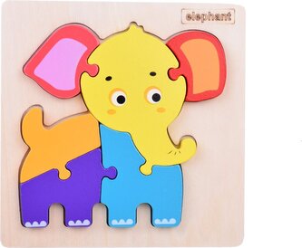 JOKOMISIADA Dřevěné puzzle Slon 6 dílků