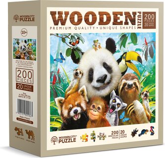WOODEN CITY Dřevěné puzzle Vítejte v džungli 200 dílků