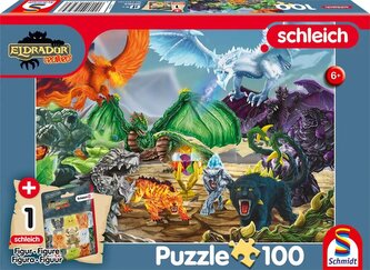 SCHMIDT Puzzle Eldrador: Bitva o super krystal 100 dílků + figurka Schleich