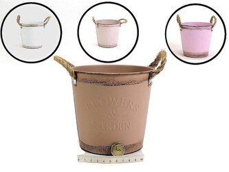 Osłonka na doniczkę metalowa 15x14cm MIX