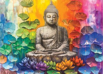 EUROGRAPHICS Puzzle Barevný Buddha 1000 dílků