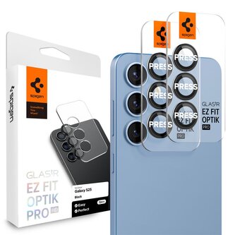 Spigen Glass tR EZ Fit Optik Pro HD 2 Pack, black - Samsung Galaxy S25