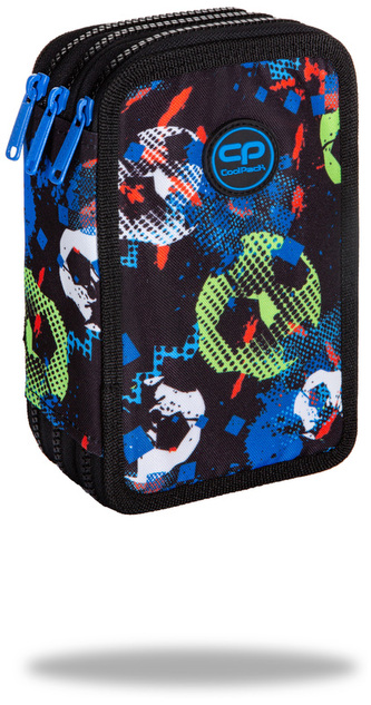 Piórnik potrójny z wyposażeniem Jumper 3 Football Blue CoolPack, Patio