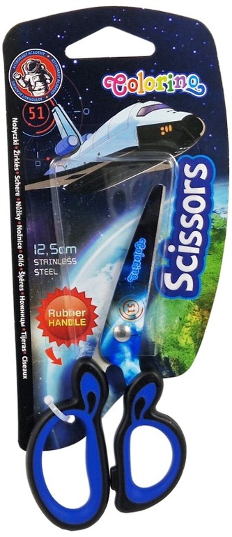 Nożyczki szkolne 12,5 cm blister Nasa Colorino School, Patio