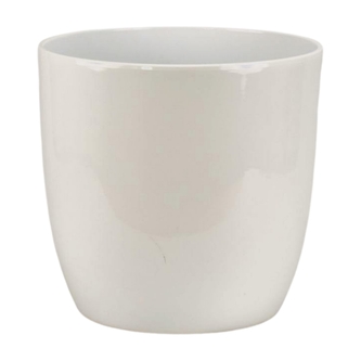 Keramický květináč Basel lesklý 27 cm bílý, 2. jakost