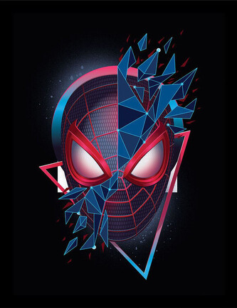Obraz na zeď - Spider-Man - Red & Blue Geometric, 34.3 x 44.5 cm