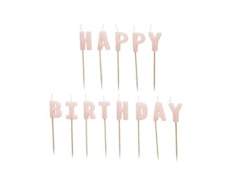 Świeczki Happy Birthday różowe 2,5cm 13szt
