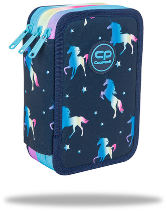 Piórnik potrójny z wyposażeniem Jumper 3 Blue Unicorn CoolPack, Patio