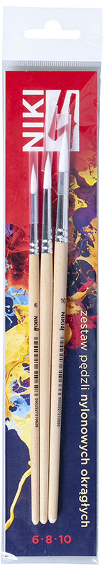 Pędzle Nylonowe Okrągłe Kpl 6+8+10, Koh-I-Noor