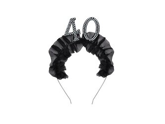 Opaska 40 z falbanką i perełkami