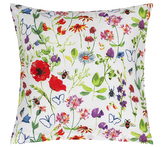 Povláček bavlněný - Vlčí mák červená, zelená - 40x40 cm