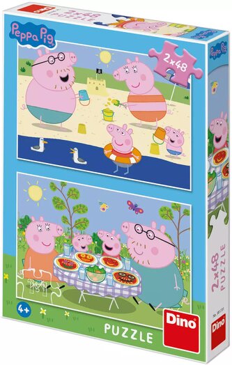 DINO Puzzle Peppa Pig Na dovolené 2x48 dílků