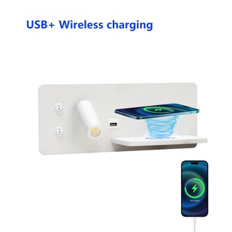 Immax LED Be PREPARE 4v1, bodové svítidlo s QI nabíjením, USB  bílé varianta pravá Immax LED Be PREPARE 4v1, bodové svítidlo s QI nabíjením, USB  bílé varianta pravá