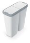 Odpadkový koš Prosperplast COMPACTA Q DUO, 50 l popelavá se světle šedým víkem