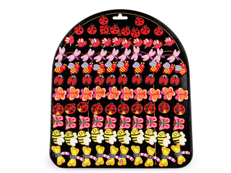 Silikonové magnetky - beruška, motýl, včela - 100 ks - mix