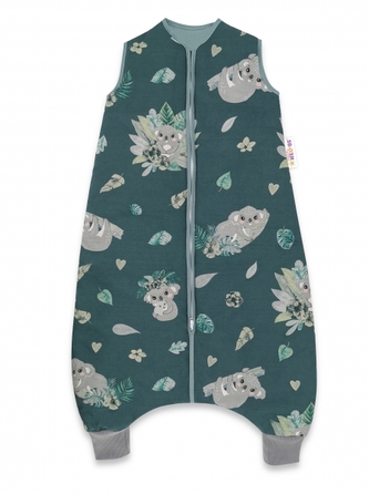 Teplejší spací vak s nohavičkami Baby Nellys, Tropical Koala - zelená, vel. M; M (2,5r-6l)