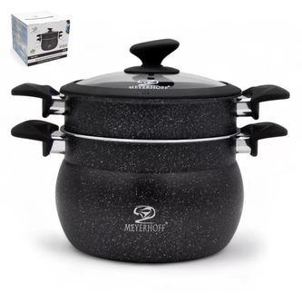 Hrnec nepřilnavý napařovací s poklicí ¤24cm  MEYERHOFF Hrnec nepřilnavý napařovací s poklicí ¤24cm  MEYERHOFF