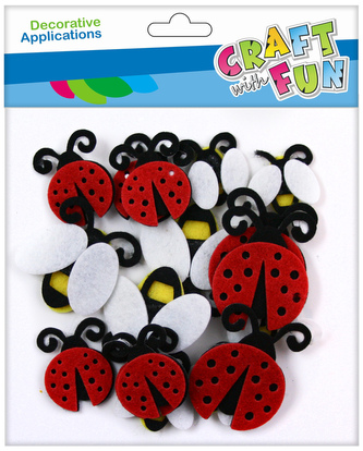 Dodatki filcowe Biedronki/pszczółki samoprzylepne op. 18 szt., Craft With Fun