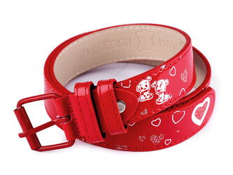 Dívčí pásek šíře 2,9 cm - 1 ks - 11 (85 cm) červená